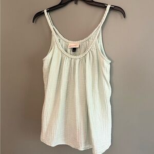 Women's Universal Thread Gauze, Sleeveless Top, Light Green- Size Small